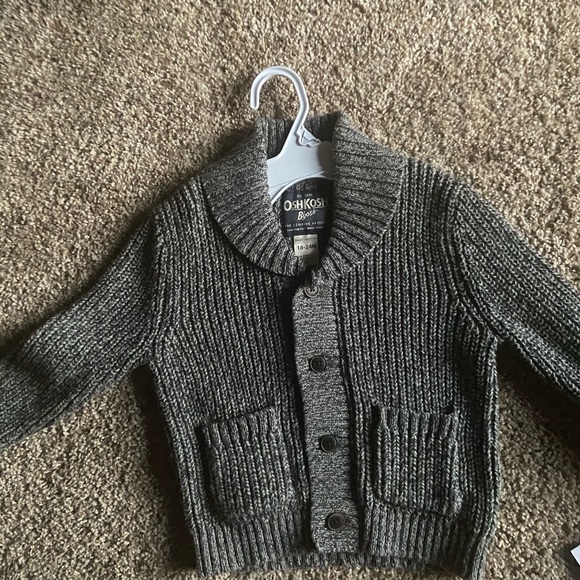 OSH KOSH B’GOSH BOY GRAY CARDIGAN - Picture 1 of 5
